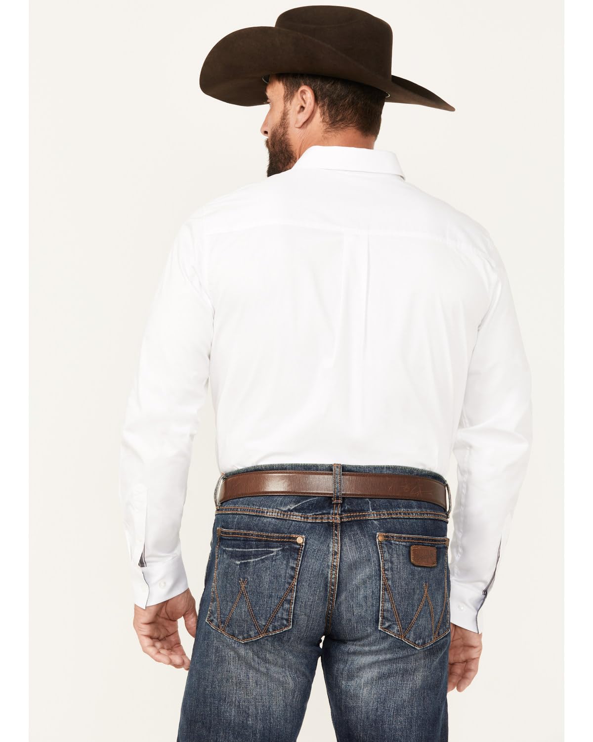 Cody James Men's Basic Twill Long Sleeve Button-Down Performance Western Shirt White Medium - Image 4