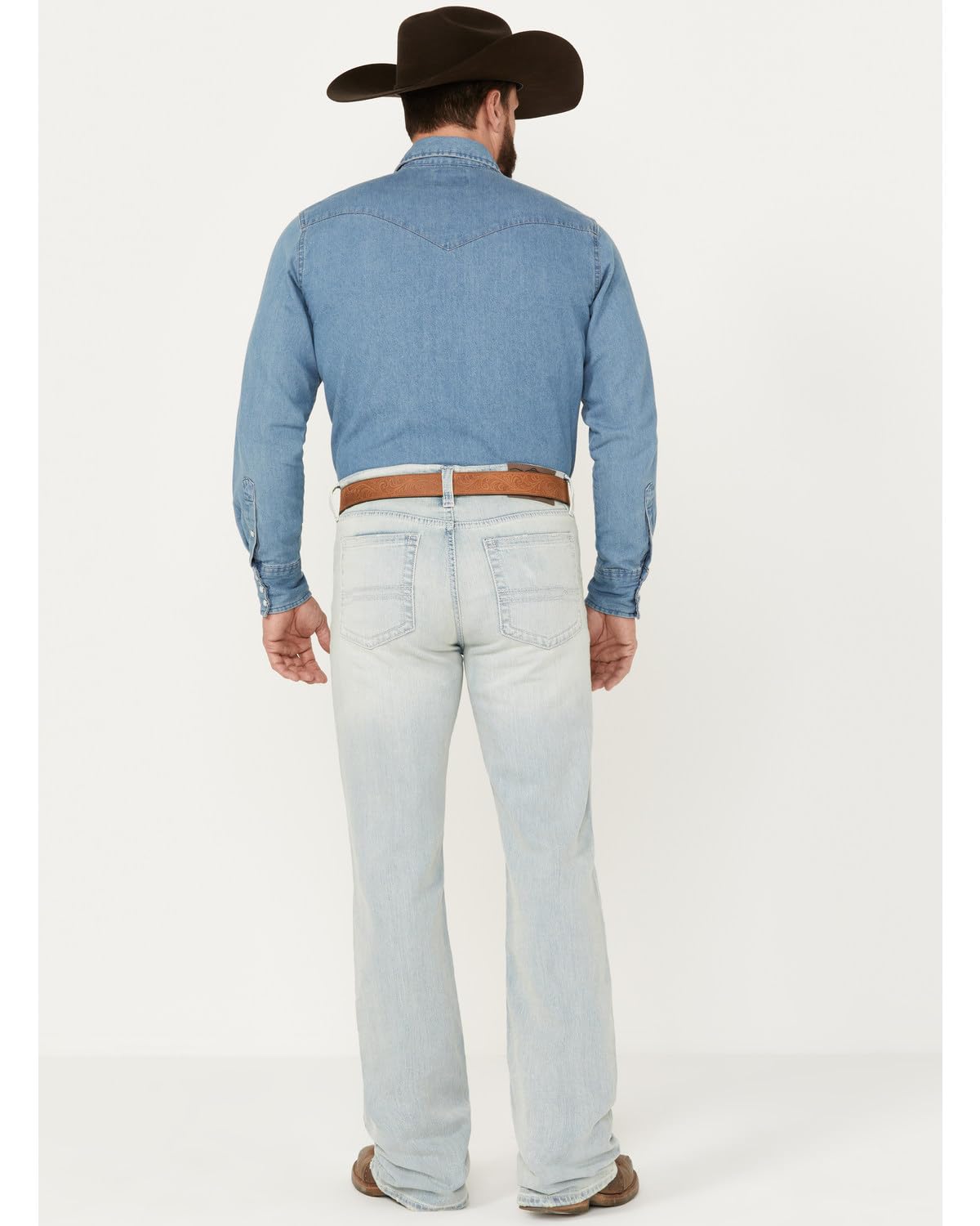 Cody James Men's Pioneer Wash Wyatt Slim Bootcut Stretch Denim Jeans Light Wash 44W x 34L US - Image 3